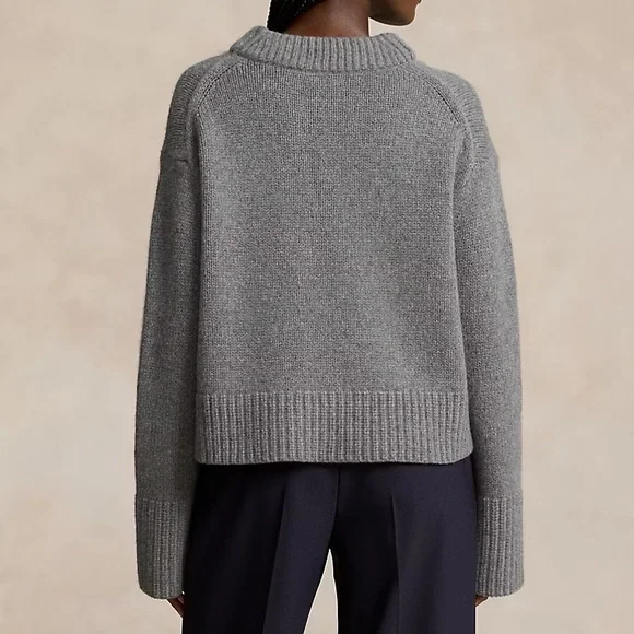 NEW Polo Ralph Lauren Cashmere Knit Sweater in Grey Size S